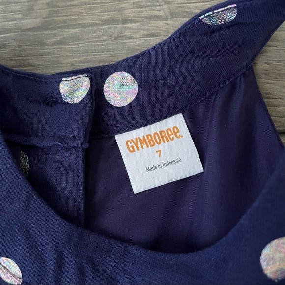 Gymboree Blue Polka Dot Dress Girls Size 7 - Picture 9 of 10